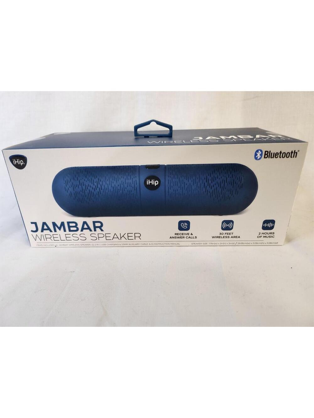 iHip Jambar Wireless Bluetooth Speaker Blue FB-59 Hands-Free Calling Radio Mode